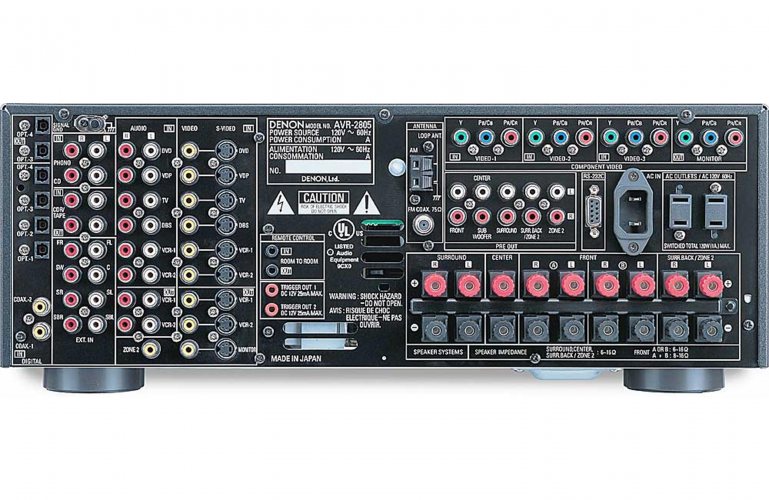 Задняя панель Denon AVR-2805